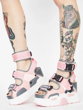 Anthony Wang Dolls Kill Pink Mulberry Platform Sandals Size 7
